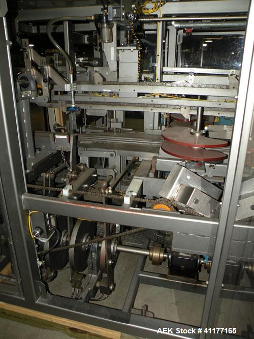 Used Rockford Midland Case Packer, Model  808TS. Last running at speeds of 200 cpm. Has down stacker, AB SLC 5/03 PLC controller. Max case size: 15" long x 11" wide x 10" deep.  Last running cases 8....