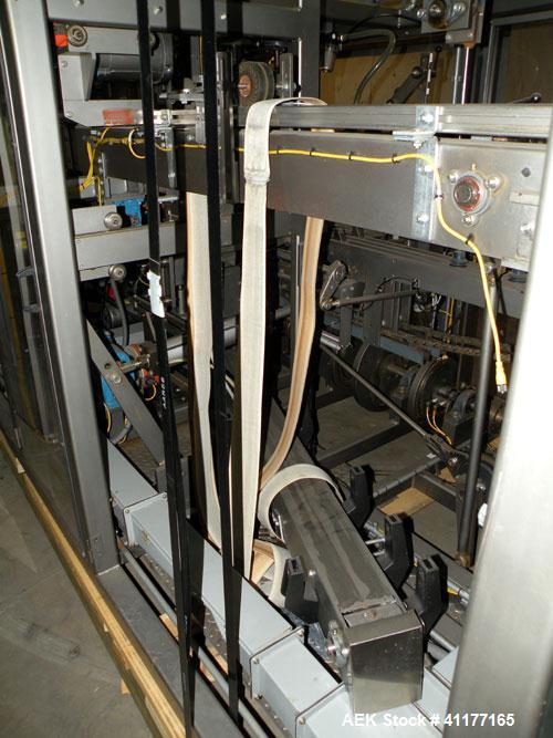 Used Rockford Midland Case Packer, Model  808TS. Last running at speeds of 200 cpm. Has down stacker, AB SLC 5/03 PLC controller. Max case size: 15" long x 11" wide x 10" deep.  Last running cases 8....