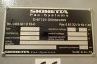 Used Skinetta Top Loading Case Erector Packer, Model CP 150. Servo driven loading head, with powered case feeder and case erector. Integrated top and bottom case taper. Includes controls. 3/60/480 Vo...