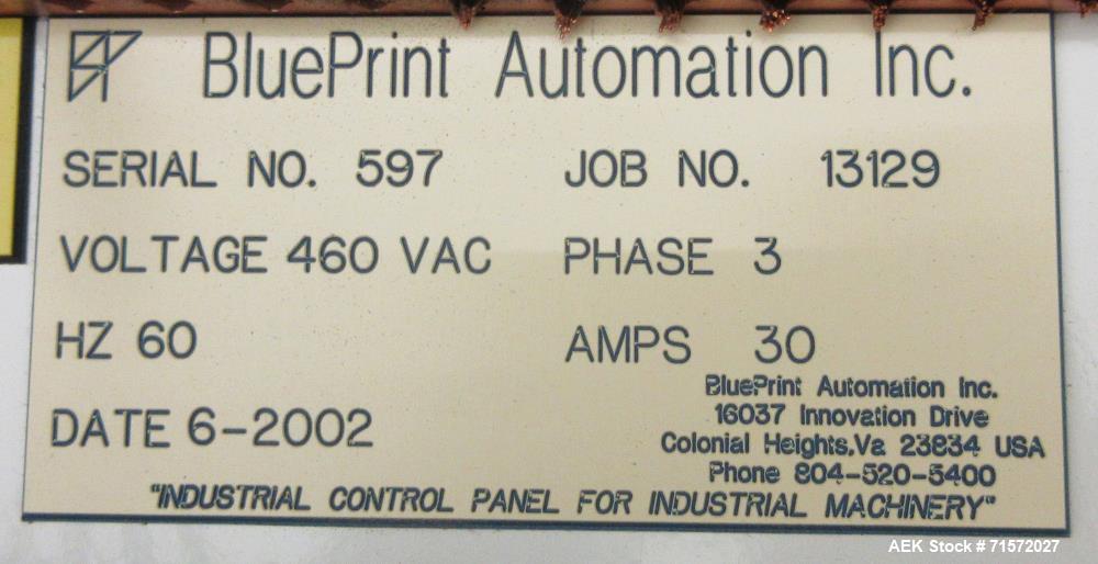 Used- BluePrint Automation Robotic Top Loading Case Packing Line