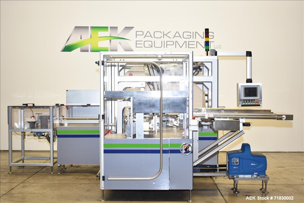 Used MGS Model TLC Top Load Cartoner with Robotic Pick and Place Unit.