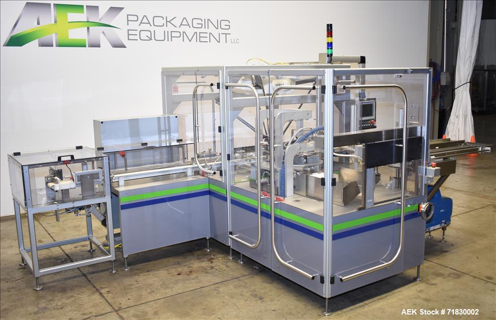 Used MGS Model TLC Top Load Cartoner with Robotic Pick and Place Unit.