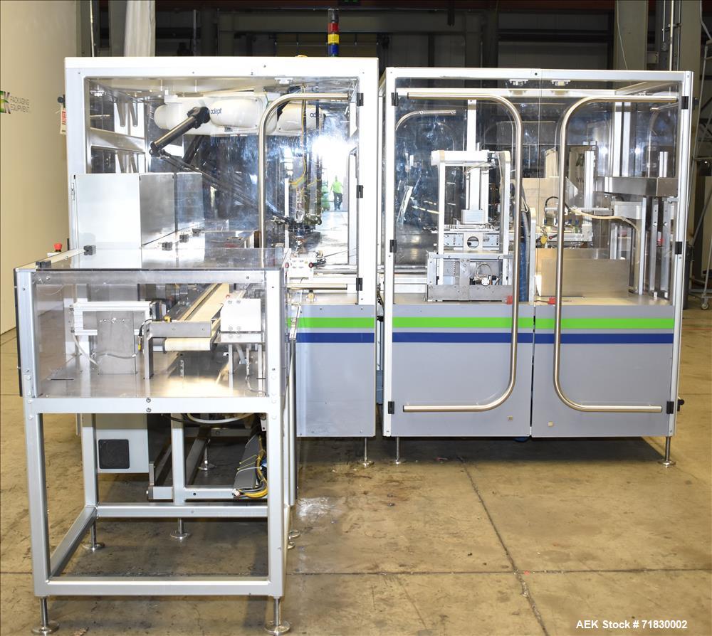 Used MGS Model TLC Top Load Cartoner with Robotic Pick and Place Unit.