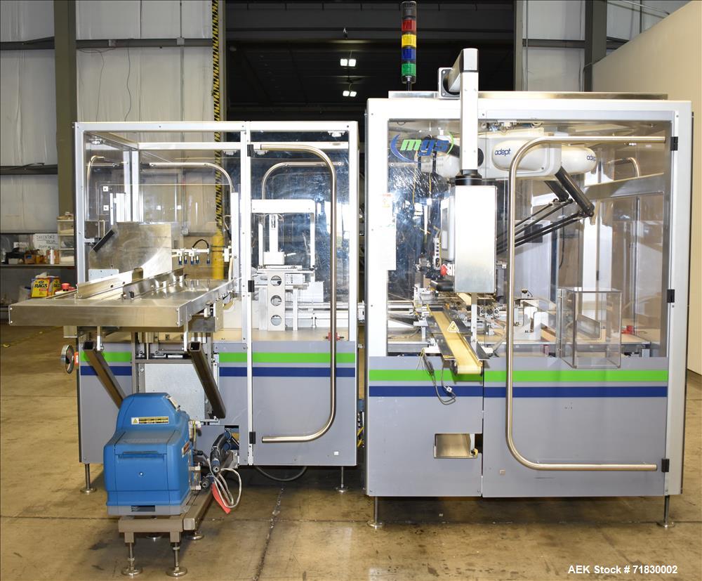 Used MGS Model TLC Top Load Cartoner with Robotic Pick and Place Unit.