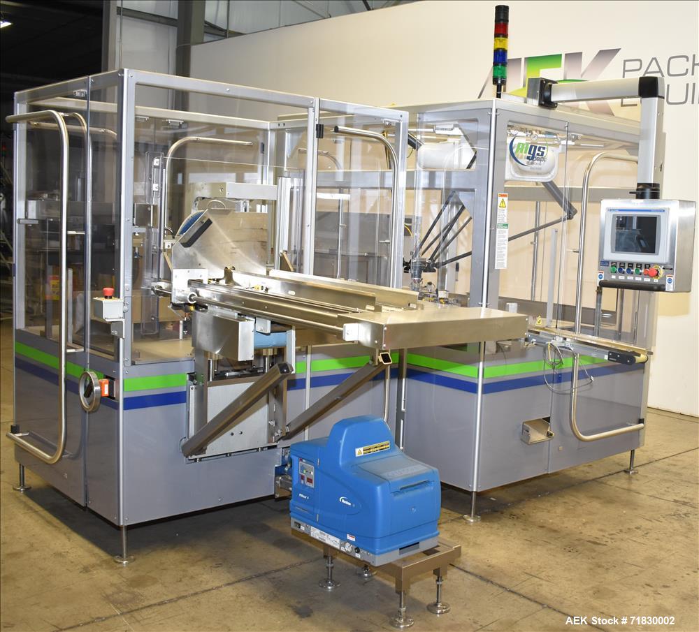 Used MGS Model TLC Top Load Cartoner with Robotic Pick and Place Unit.