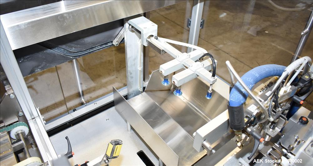 Used MGS Model TLC Top Load Cartoner with Robotic Pick and Place Unit.