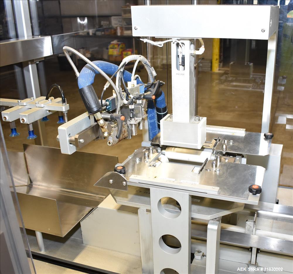 Used MGS Model TLC Top Load Cartoner with Robotic Pick and Place Unit.