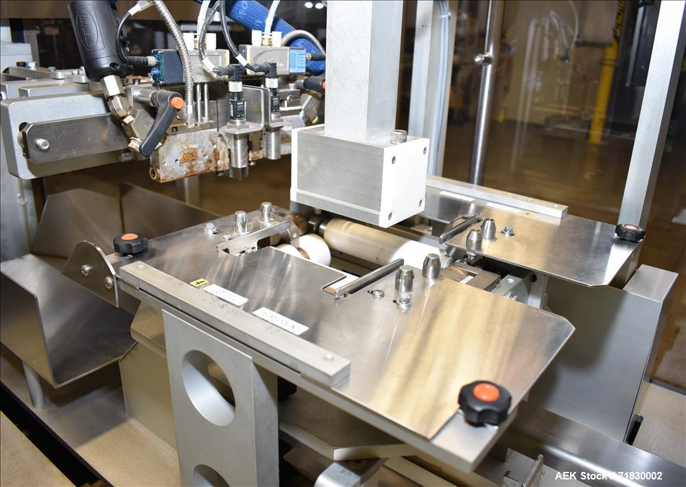 Used MGS Model TLC Top Load Cartoner with Robotic Pick and Place Unit.