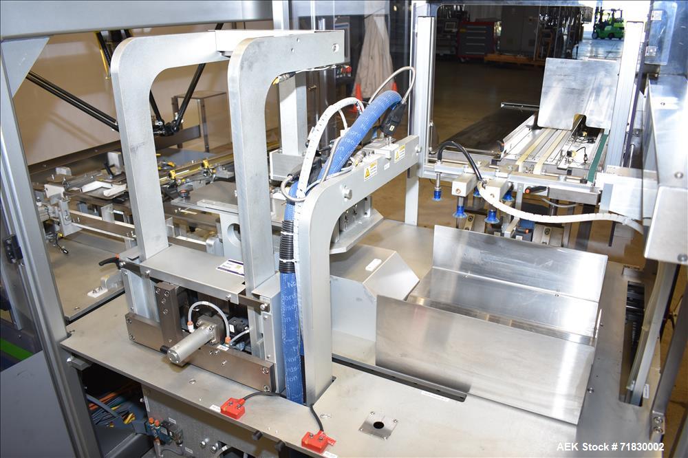 Used MGS Model TLC Top Load Cartoner with Robotic Pick and Place Unit.