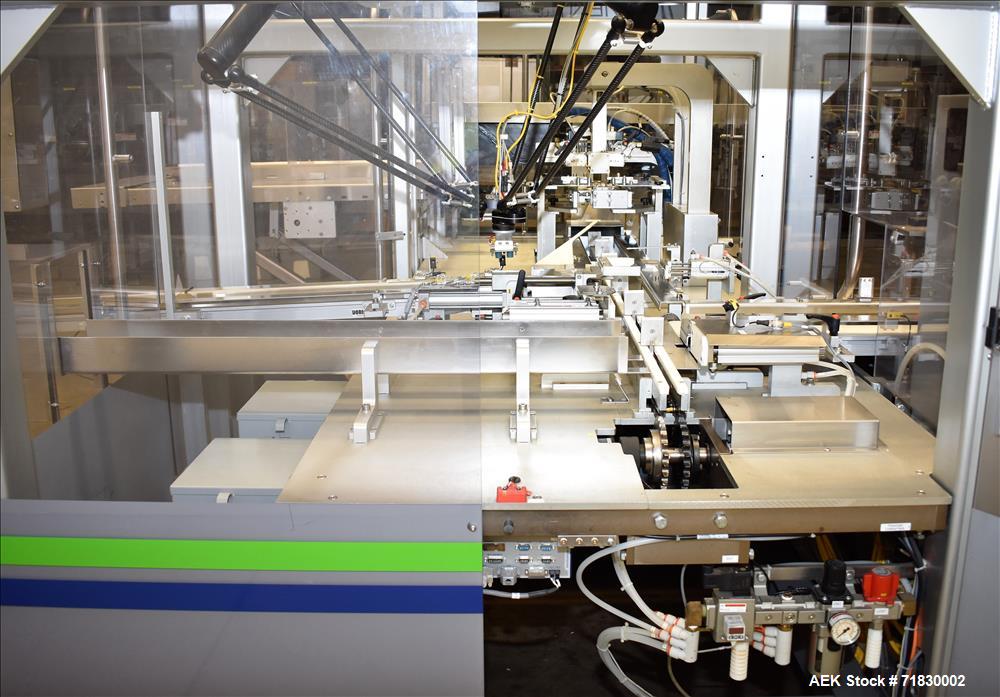 Used MGS Model TLC Top Load Cartoner with Robotic Pick and Place Unit.