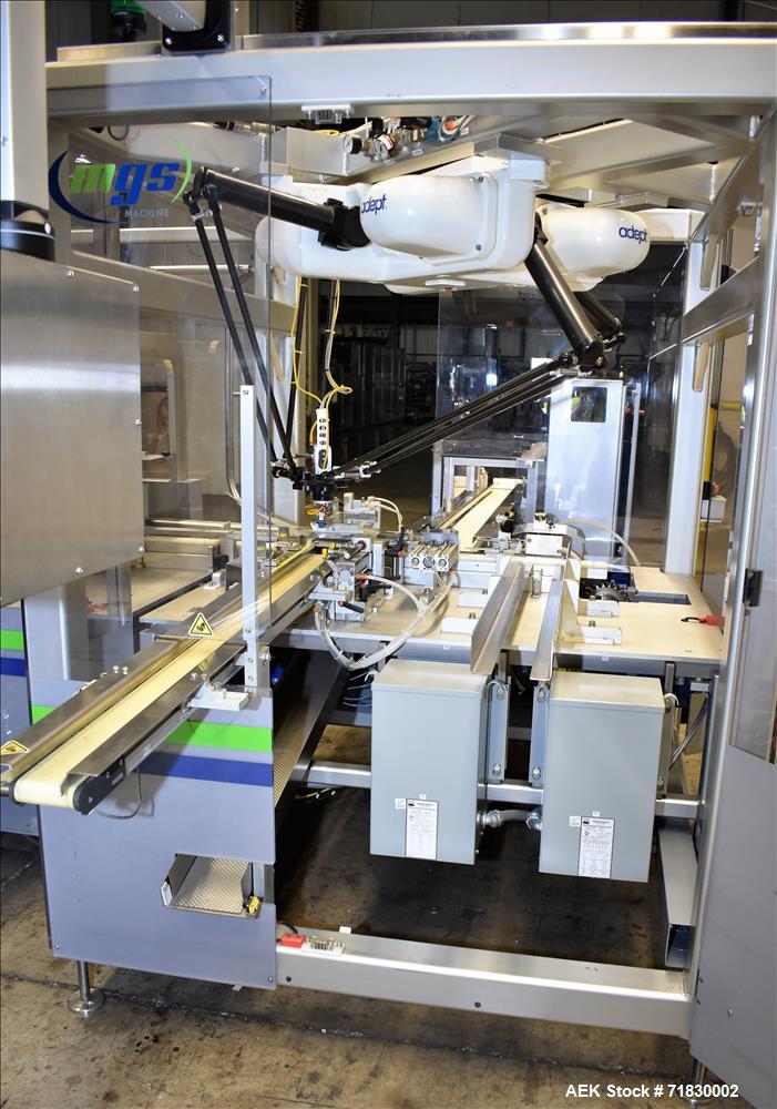 Used MGS Model TLC Top Load Cartoner with Robotic Pick and Place Unit.