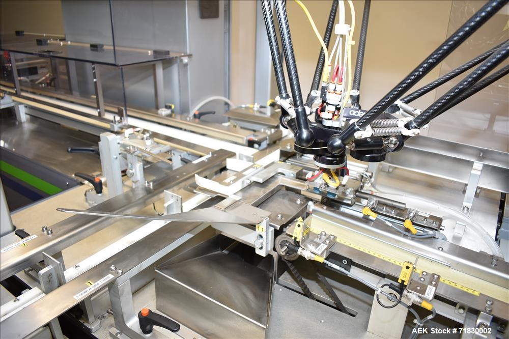 Used MGS Model TLC Top Load Cartoner with Robotic Pick and Place Unit.