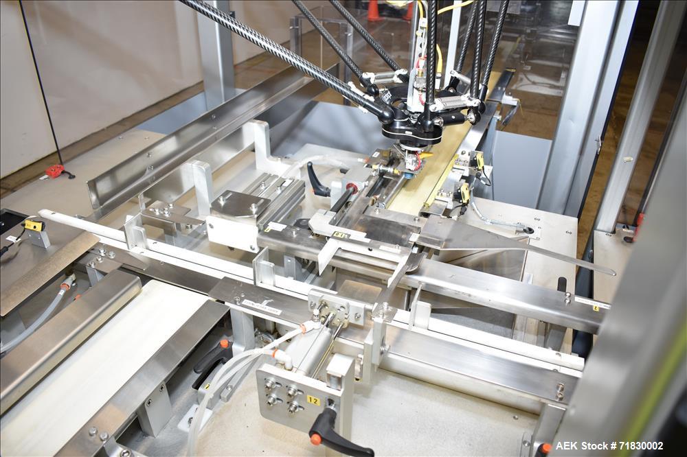 Used MGS Model TLC Top Load Cartoner with Robotic Pick and Place Unit.