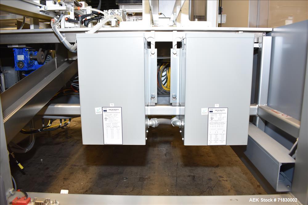 Used MGS Model TLC Top Load Cartoner with Robotic Pick and Place Unit.
