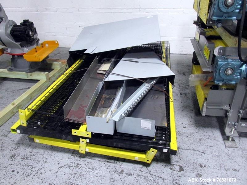 Used Motoman Robot Packaging Robotic Case Packaging System. Consisting of Motoman robotic arm, model MPL80, 5-point articulation with 80 kg max capacity serial# S06A62-1-2, with pallet conveyors and ...