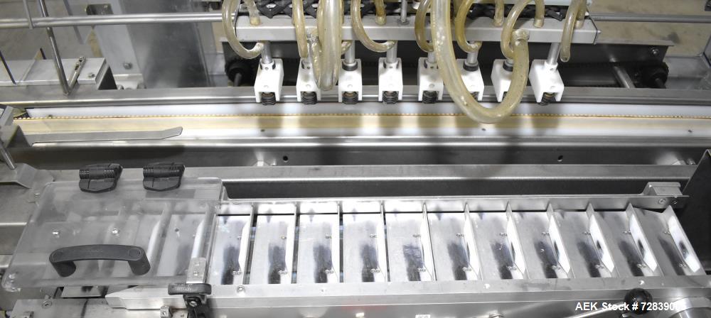 Used Bosch (Syntegon) Presto Robotic Top Load Robotic Carton loader. Capable of speeds up to 400 packages per minute. Has a product size range: Length 2" to 7.9" or 50mm to 200mm, width .6" to 4.7" o...
