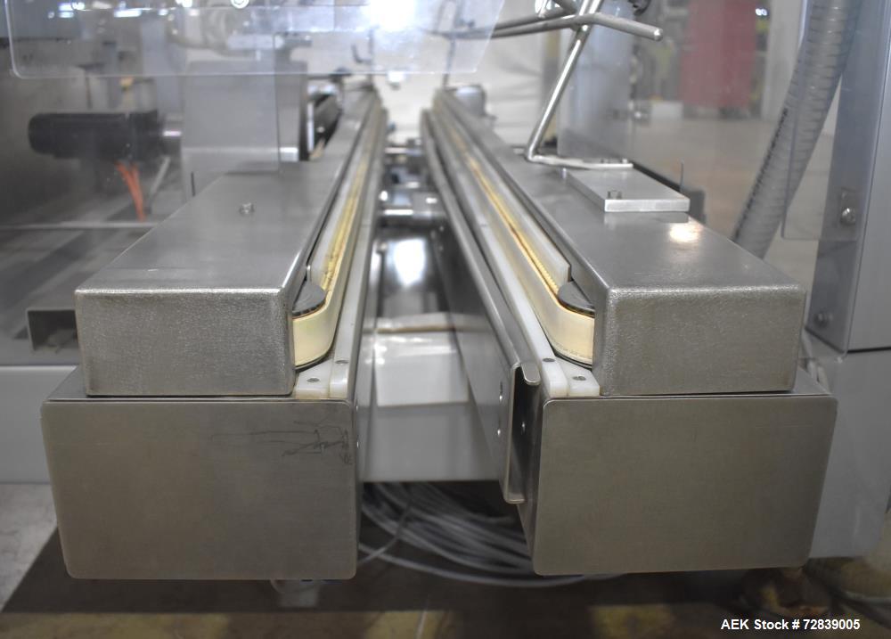 Used Bosch (Syntegon) Presto Robotic Top Load Robotic Carton loader. Capable of speeds up to 400 packages per minute. Has a product size range: Length 2" to 7.9" or 50mm to 200mm, width .6" to 4.7" o...