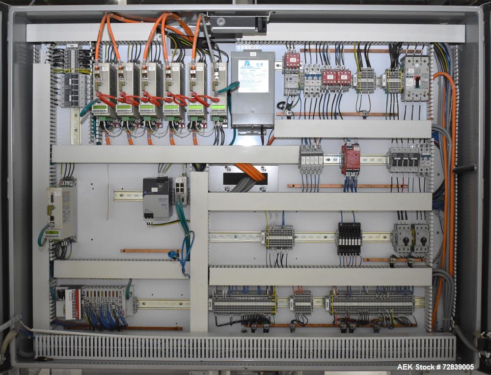 Used Bosch (Syntegon) Presto Robotic Top Load Robotic Carton loader. Capable of speeds up to 400 packages per minute. Has a product size range: Length 2" to 7.9" or 50mm to 200mm, width .6" to 4.7" o...