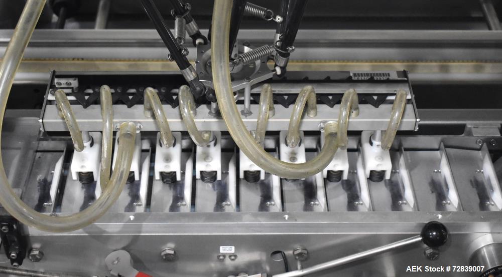 Used Bosch (Syntegon) Presto Robotic Top Load Robotic Case Packer capable of speeds up to 400 packages per minute.  Has a product size range: Length 2" to 7.9" or 50mm to 200mm, width .6" to 4.7" or ...