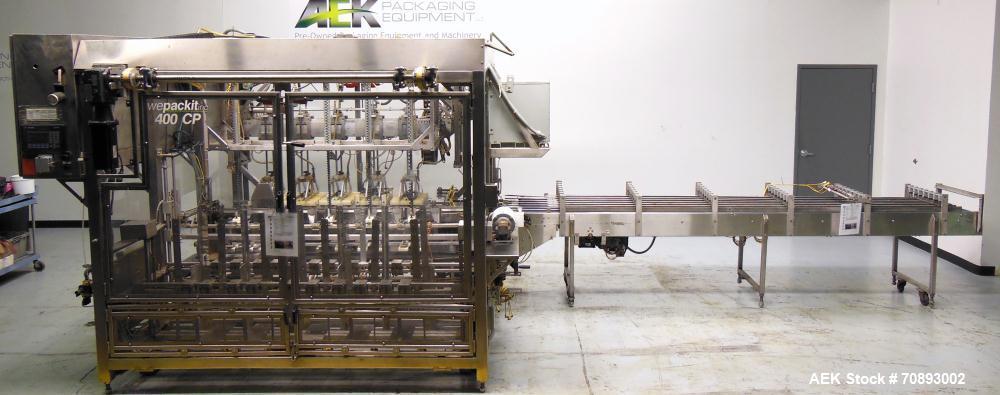 Used WePackIt Model 400CP Automatic Robotic Top Load Case Packer with Tier Shee