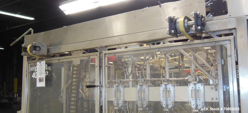 Used WePackIt Model 400CP Automatic Robotic Top Load Case Packer with Tier Shee