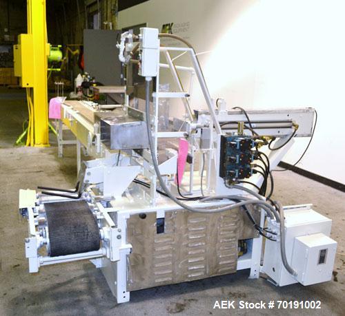 Used ABC Model SP15 Semi-Automatic Case Packer. Machine is capable of speeds up to 15 cases per minute. Has an inline product feed, carton upstacker and automatic case take-away conveyor. Last used o...