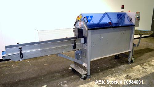 Used Blueprint Automation Semi-Automatic Bag Collator. Capable of speeds up to 140 bags per minute. Bag size range: Small wheel 4" to 8" wide x 5" to 16" high, large wheel 6"-12" wide x 8" to 22" hig...