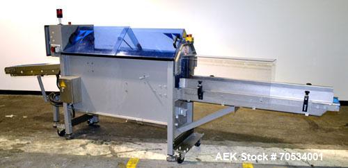 Used Blueprint Automation Semi-Automatic Bag Collator. Capable of speeds up to 140 bags per minute. Bag size range: Small wheel 4" to 8" wide x 5" to 16" high, large wheel 6"-12" wide x 8" to 22" hig...