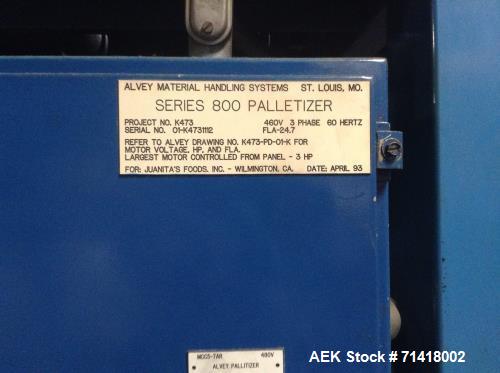 Used Douglas Case Packer, Model M-3409. 28-30 cases per minute, 128 oz. can/94 oz. can.