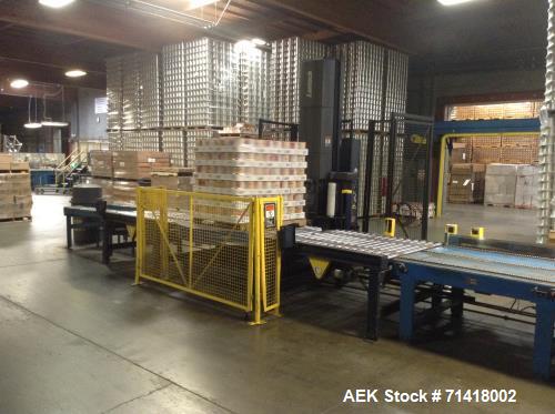 Used Douglas Case Packer, Model M-3409. 28-30 cases per minute, 128 oz. can/94 oz. can.