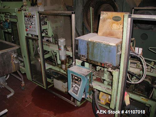 Used Pearson Case Packer with Nordson hot melt glue applicator and carton in-feed magazine.  Seems in fair condition mechanically.