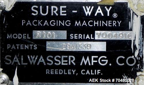 Used Salwasser R101 Semi Automatic Case Packer. Capbable of speeds up to 12 cases per minute (Depending on product and pack pattern). Has Allen Bradley PLC controls, product upstacker and power takea...