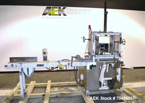 Used Salwasser Model R101 Semi-Automatic Case Packer. Capbable of speeds up to 12 cases per minute (Depending on product and pack pattern. Has Allen Bradley PLC controls, product upstacker and power ...