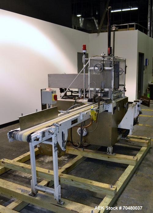 Used Salwasser Model R101 Semi-Automatic Case Packer. Capbable of speeds up to 12 cases per minute (Depending on product and pack pattern. Has Allen Bradley PLC controls, product upstacker and power ...