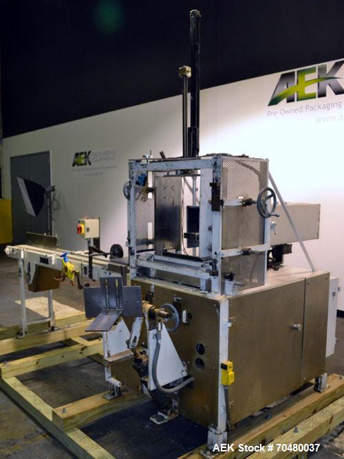 Used Salwasser Model R101 Semi-Automatic Case Packer. Capbable of speeds up to 12 cases per minute (Depending on product and pack pattern. Has Allen Bradley PLC controls, product upstacker and power ...