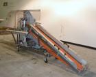 Used Fallas Automation Bag Collator, Model RW-1. Adjustable incline Eagle belting infeed, 8'' wide x 68'' long discharge belt conveyor. Includes a control panel with an Allen-Bradley Micrologix 1000,...