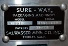 Used Salwasser Sure Way R101 semi automatic case packer. Has right angle infeed with carton upstacker. Case lowering device, last used with Jones CMV cartoner.