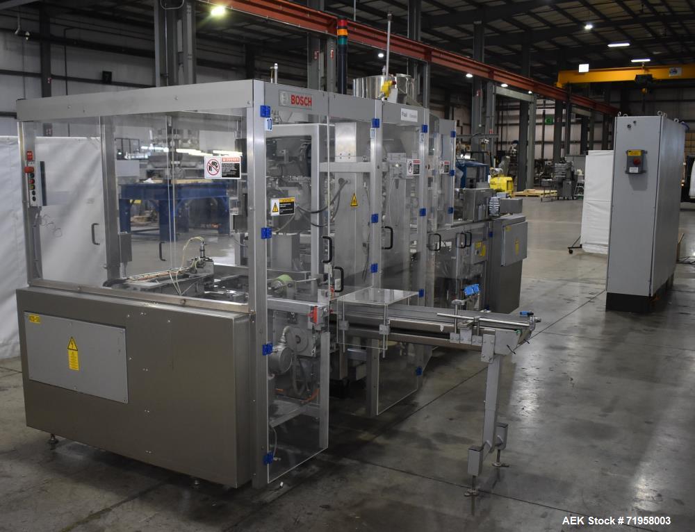 Used Bosch (Syntegon) Model Elematic 3000 Automatic Wraparound Case Packer.