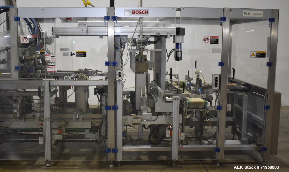 Used Bosch (Syntegon) Model Elematic 3000 Automatic Wraparound Case Packer.