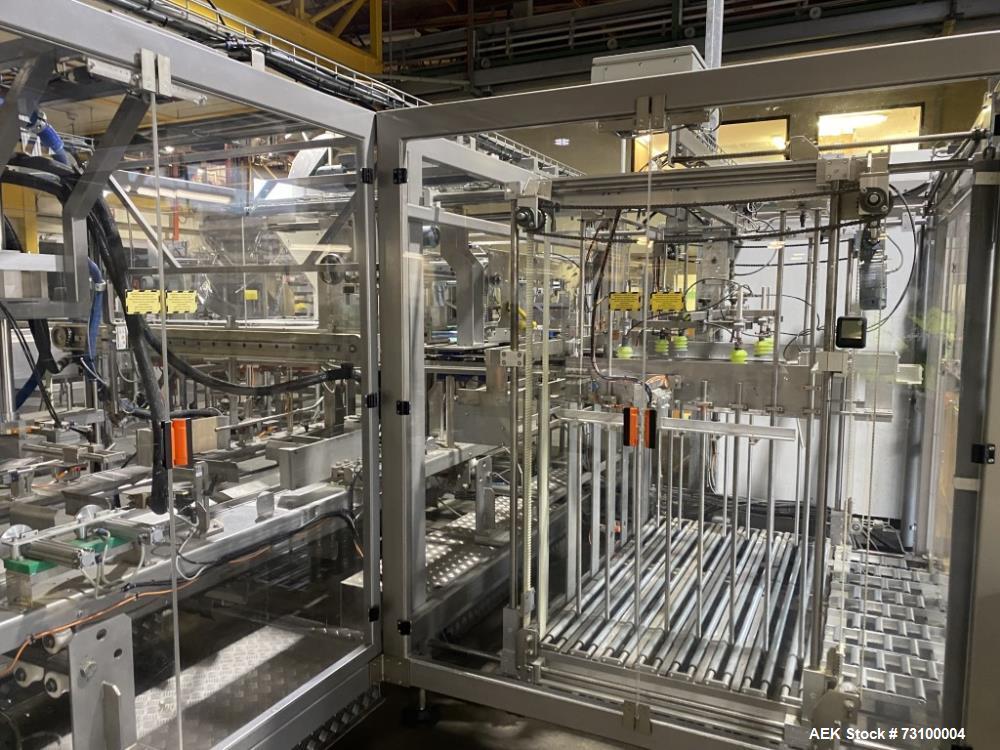 Used Invopac Canpac Wraparound Casepacker – Up to 25 CPM – Allen Bradley Controls – Hot Melt Glue – Pack Patterns 3x2x1, 4x3x1