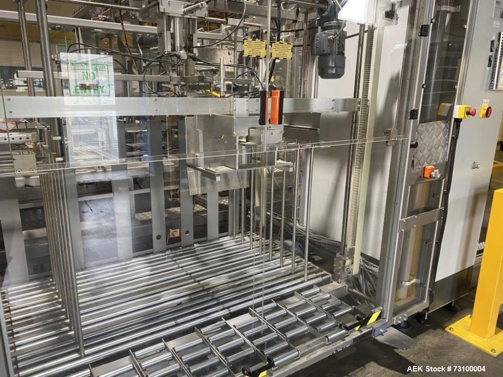 Used Invopac Canpac Wraparound Casepacker – Up to 25 CPM – Allen Bradley Controls – Hot Melt Glue – Pack Patterns 3x2x1, 4x3x1