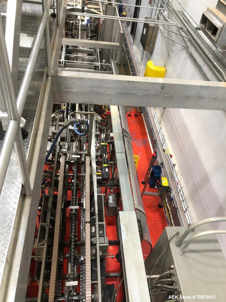 Used Douglas Machine Axiom Wraparound Case/Tray Packer. Capable of Speeds up to 55 cases per minute. Has a inside case size range: 8.125" - 12.81" (direction of travel) x 4.18" - 9.15" )hight) x 9.45...