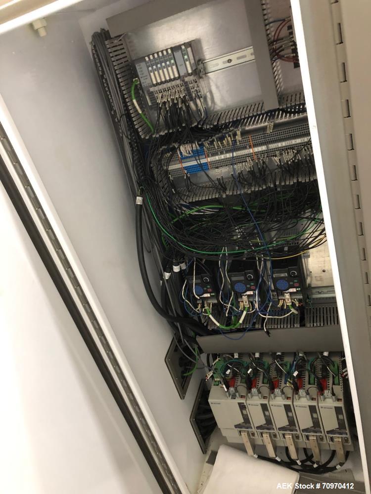 Used Douglas Machine Axiom Wraparound Case/Tray Packer. Capable of Speeds up to 55 cases per minute. Has a inside case size range: 8.125" - 12.81" (direction of travel) x 4.18" - 9.15" )hight) x 9.45...