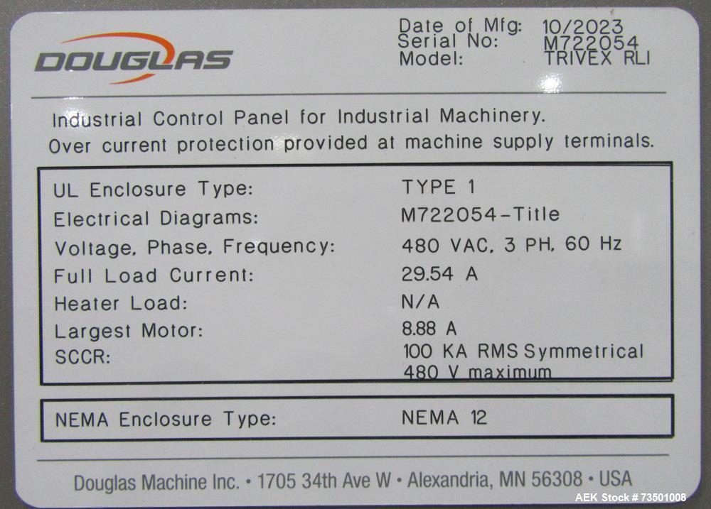 Unused Douglas Trivex RLi Top Load Case Erector/Packer/Sealer – 60 CPM, RFID Tracking, Nita Labeler