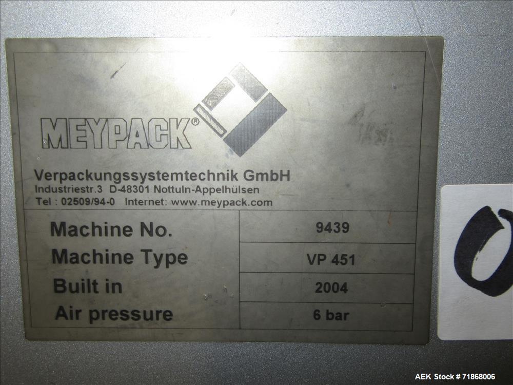 Used Meypack Model VP451 Wraparound Tray/Case Packer.
