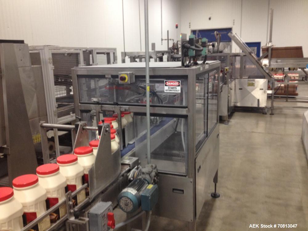 Used Zepf Technologies (Barry Wehmiller) Model 4000 Wraparound hot melt case packer. Capable of speeds up to 20 cases per minute (Depending on product, collation and pack pattern).  Case size range: ...