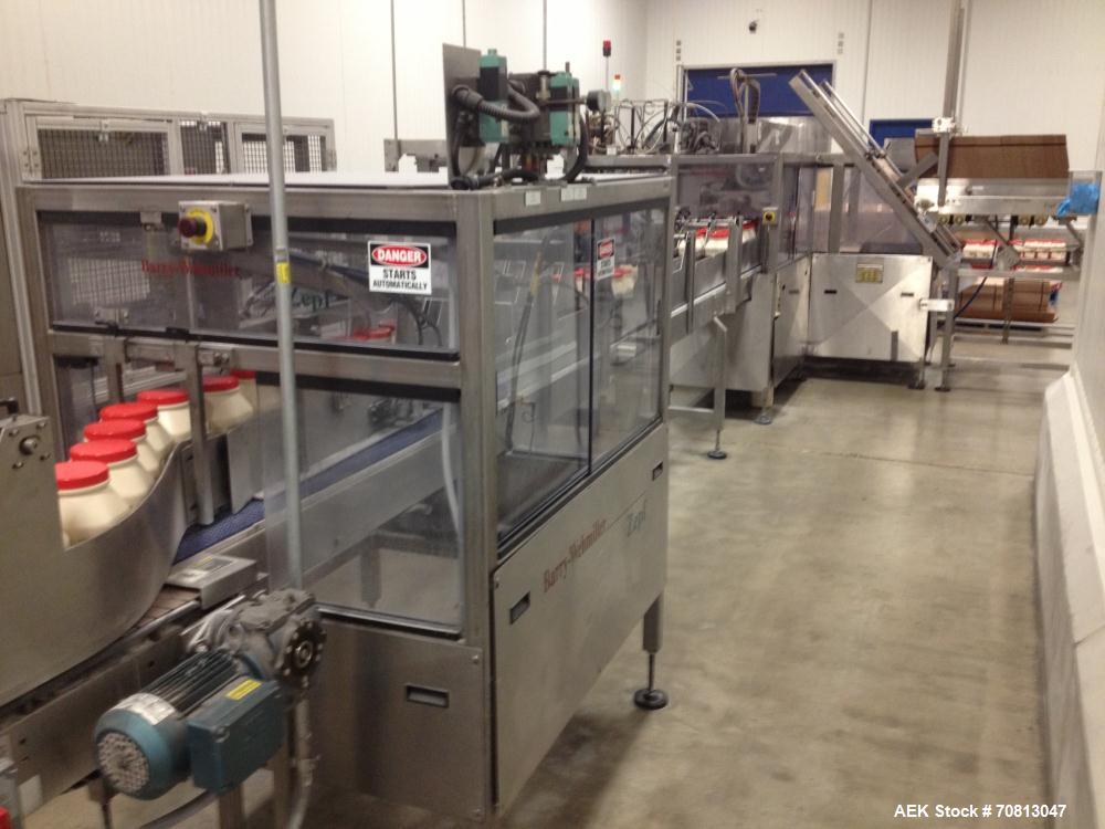 Used Zepf Technologies (Barry Wehmiller) Model 4000 Wraparound hot melt case packer. Capable of speeds up to 20 cases per minute (Depending on product, collation and pack pattern).  Case size range: ...