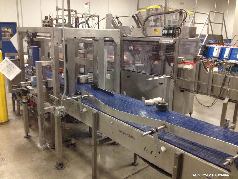 Used Zepf Technologies (Barry Wehmiller) Model 4000 Wraparound hot melt case packer. Capable of speeds up to 20 cases per minute (Depending on product, collation and pack pattern).  Case size range: ...