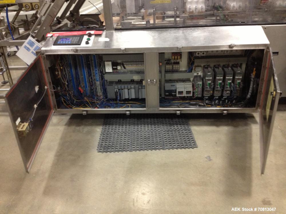 Used Zepf Technologies (Barry Wehmiller) Model 4000 Wraparound hot melt case packer. Capable of speeds up to 20 cases per minute (Depending on product, collation and pack pattern).  Case size range: ...