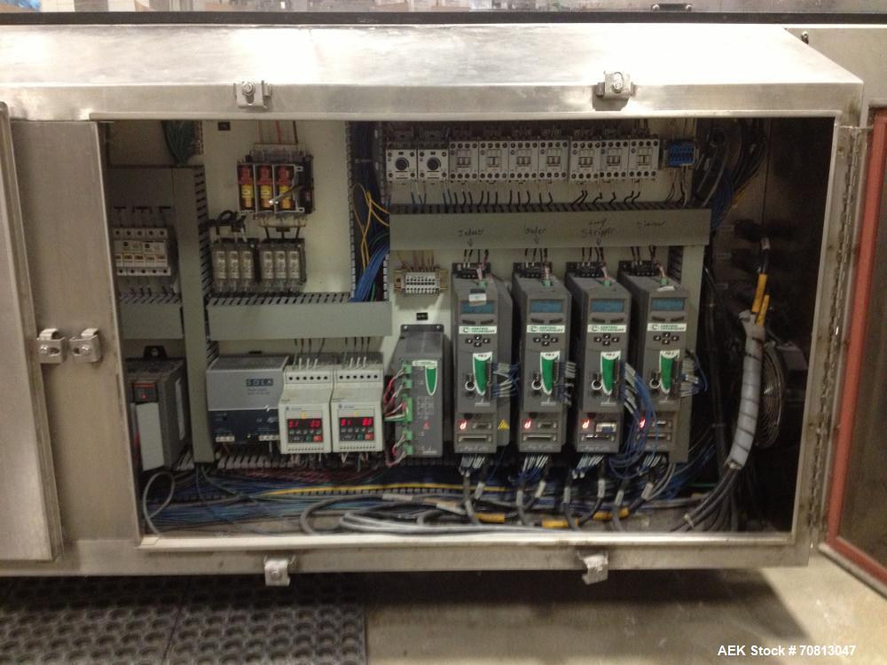 Used Zepf Technologies (Barry Wehmiller) Model 4000 Wraparound hot melt case packer. Capable of speeds up to 20 cases per minute (Depending on product, collation and pack pattern).  Case size range: ...